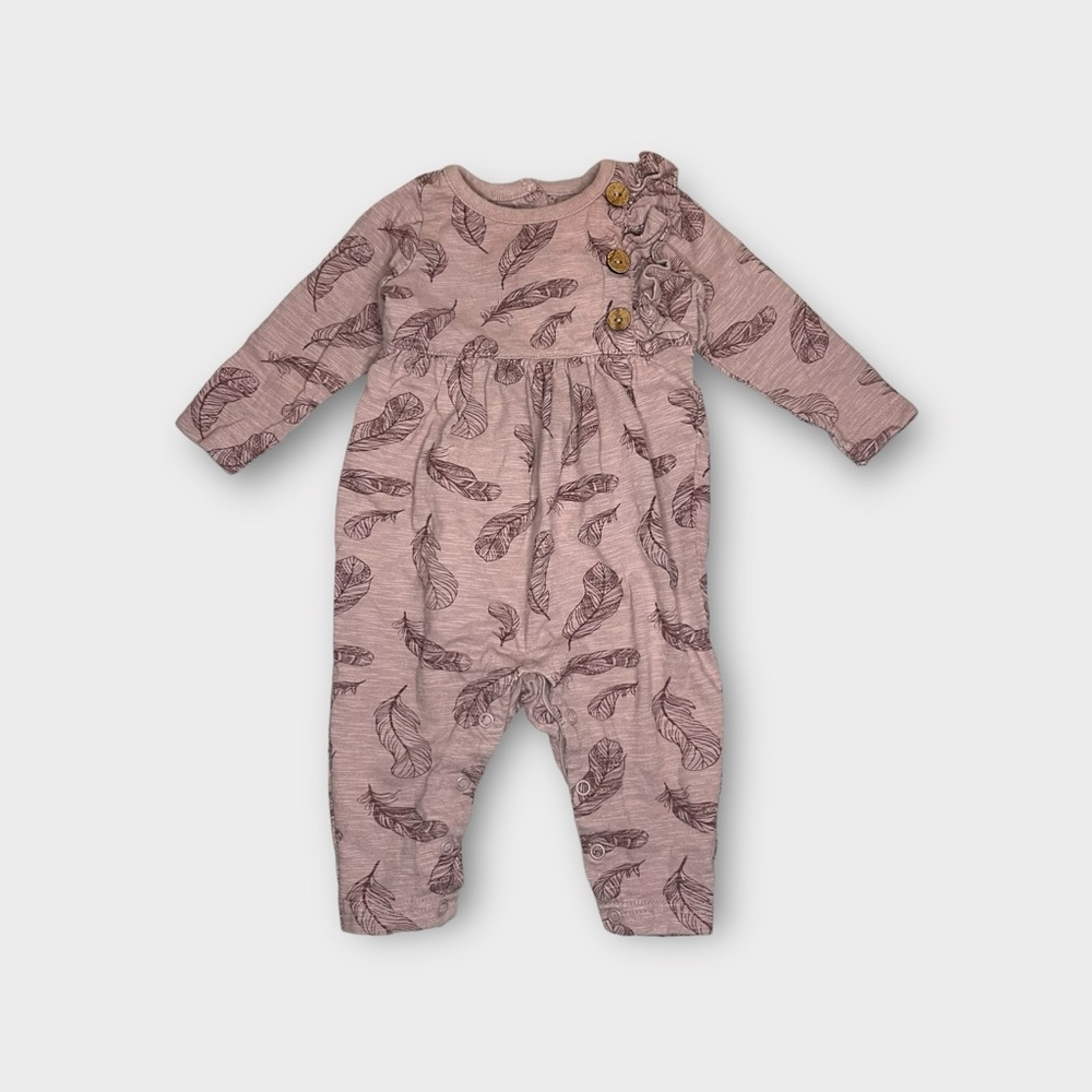 City Mouse Leaf Pattern Organic Romper